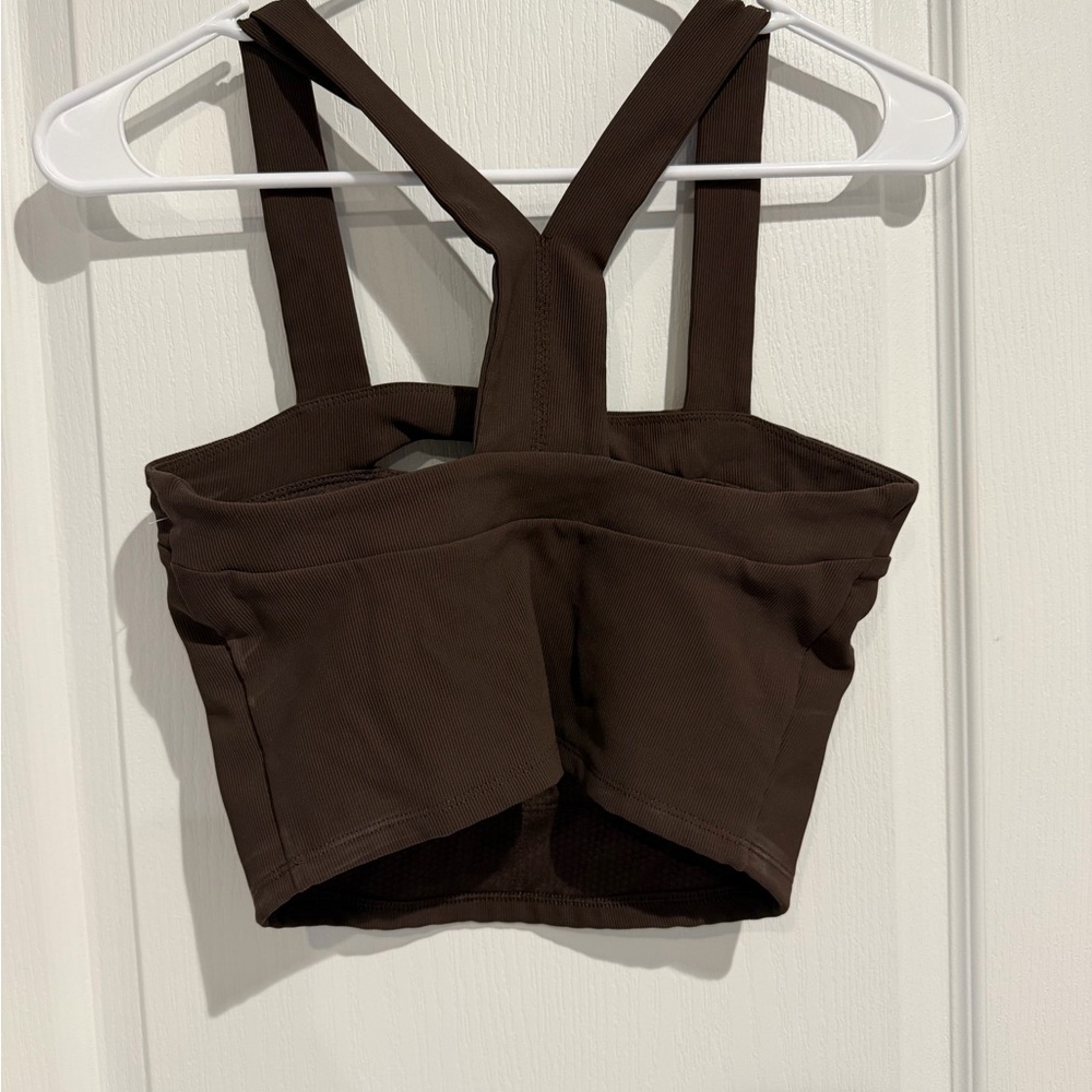 Sincerely Jules Brown Crop Top active NWOT - Picture 2 of 6